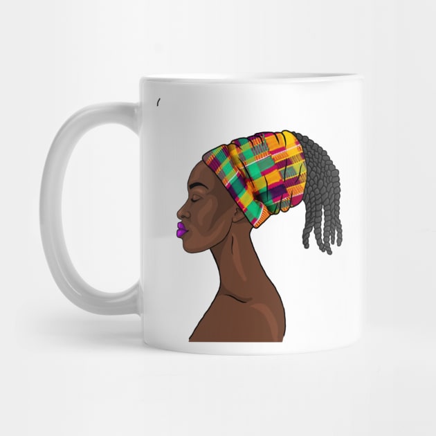 Brown Skin Girl Melanin Queen Kente Pattern by Merchweaver